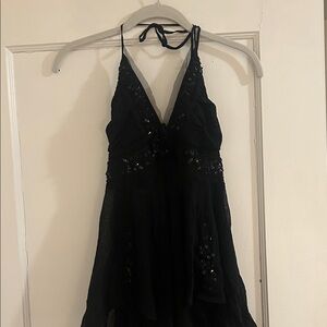 Marciano Black Sequin Halter Tank